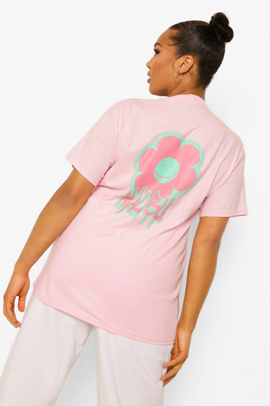 Baby pink Plus Malibu Back Graphic T-Shirt image number 1