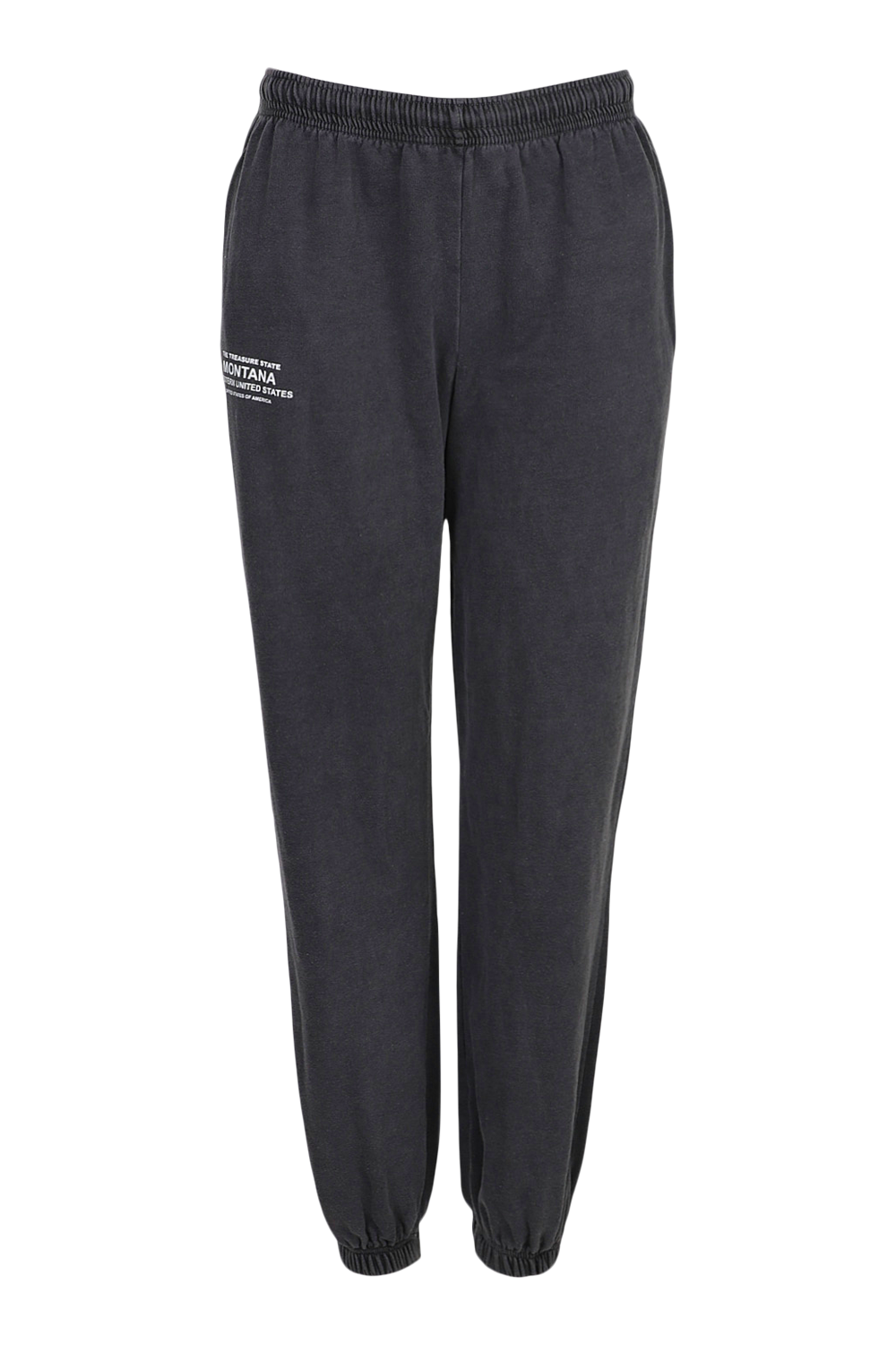 Black Petite Montana Print Acid Wash Joggers