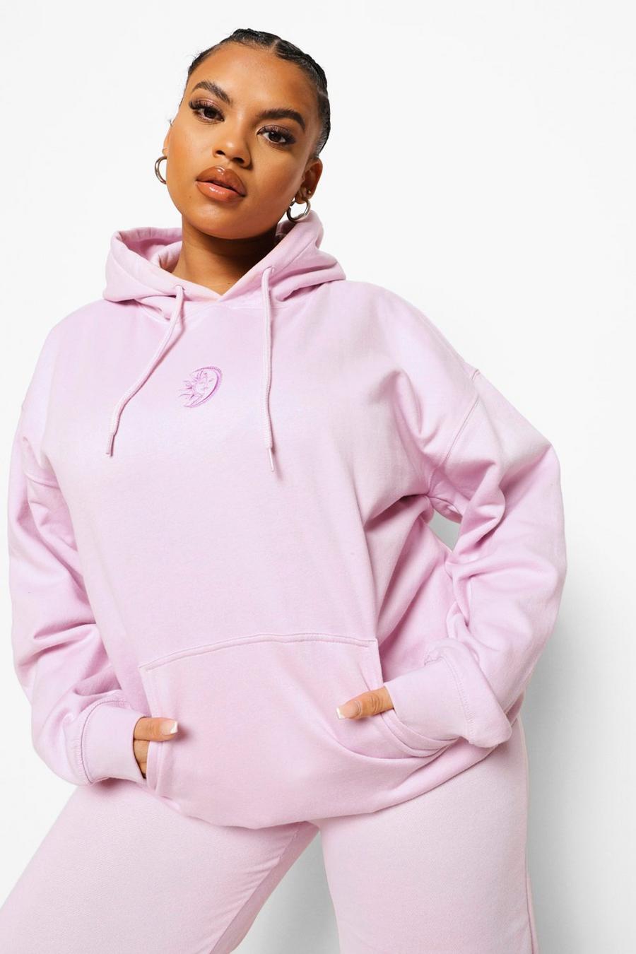 Lilac Plus Sun & Moon Embroidered Hoodie image number 1