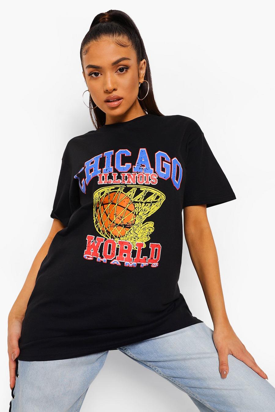 Black Petite - Chicago T-shirt med tryck image number 1
