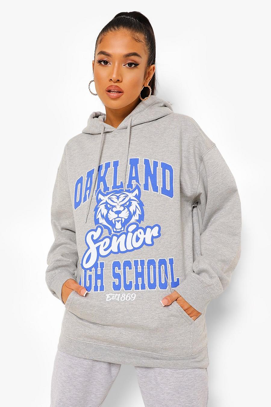 Grey Petite - "Oakland" Oversize hoodie med tryck image number 1