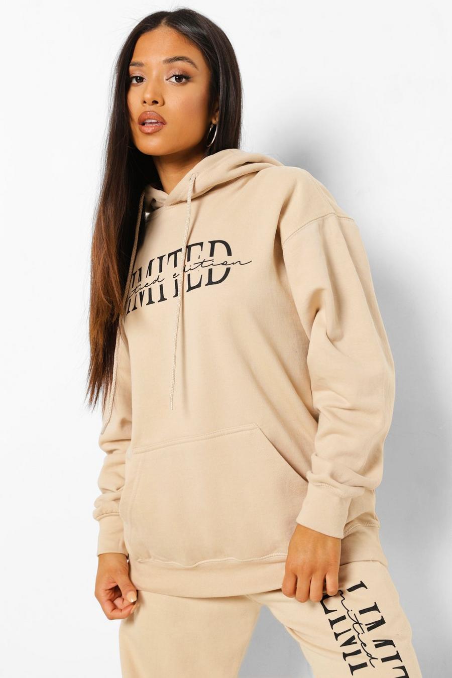 Petite Hoodie in „Limited Edition”-Aufdruck, Sand image number 1