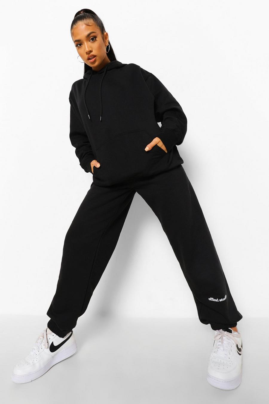 שחור מכנסי ריצה פטיט עם הדפס Official Studio image number 1