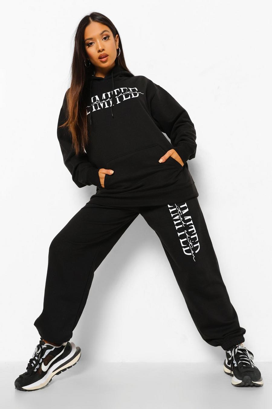שחור מכנסי ריצה פטיט עם הדפס Limited Edition image number 1