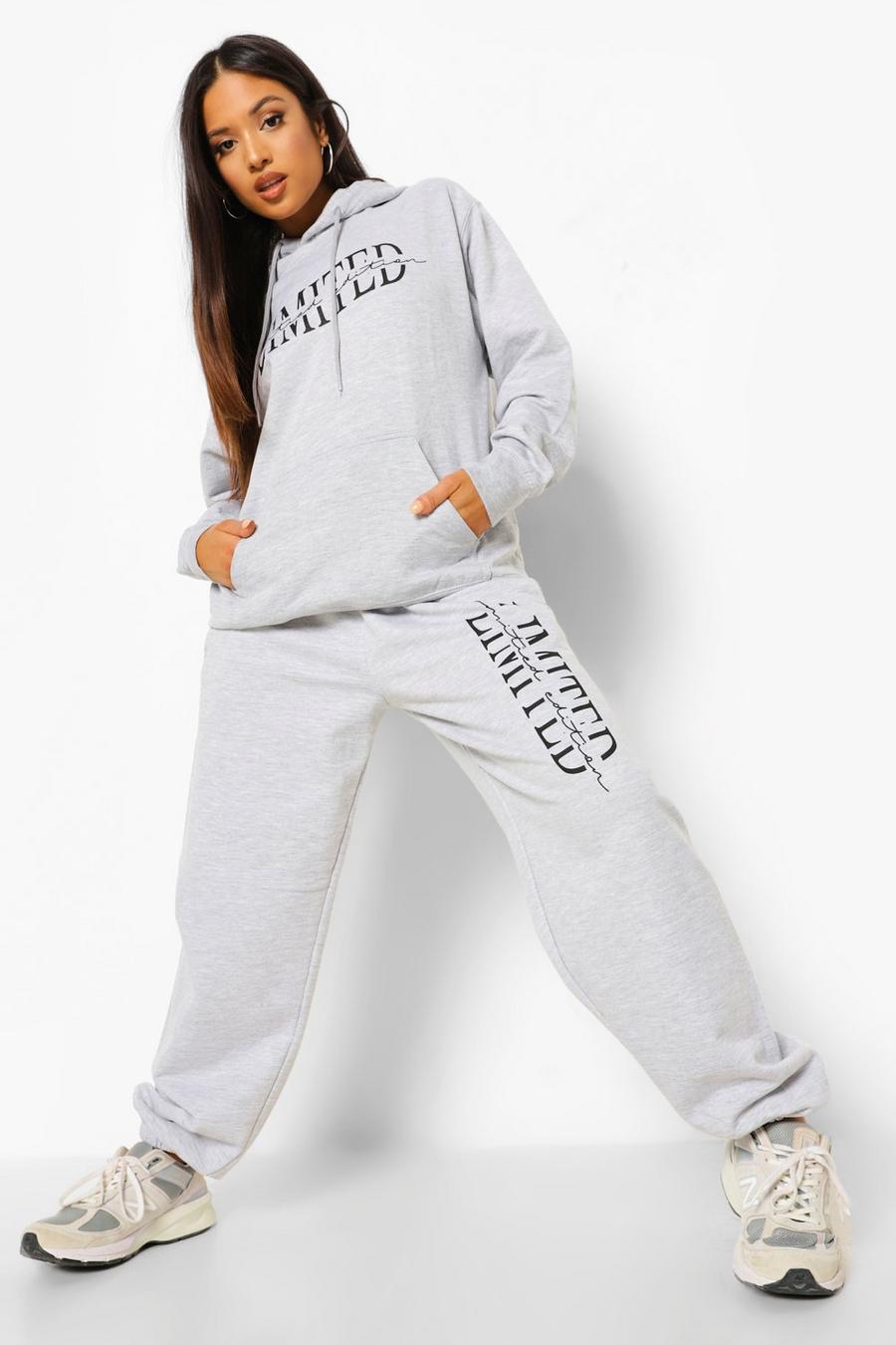 Grey marl Petite Limited Edition Printed Track Pants image number 1