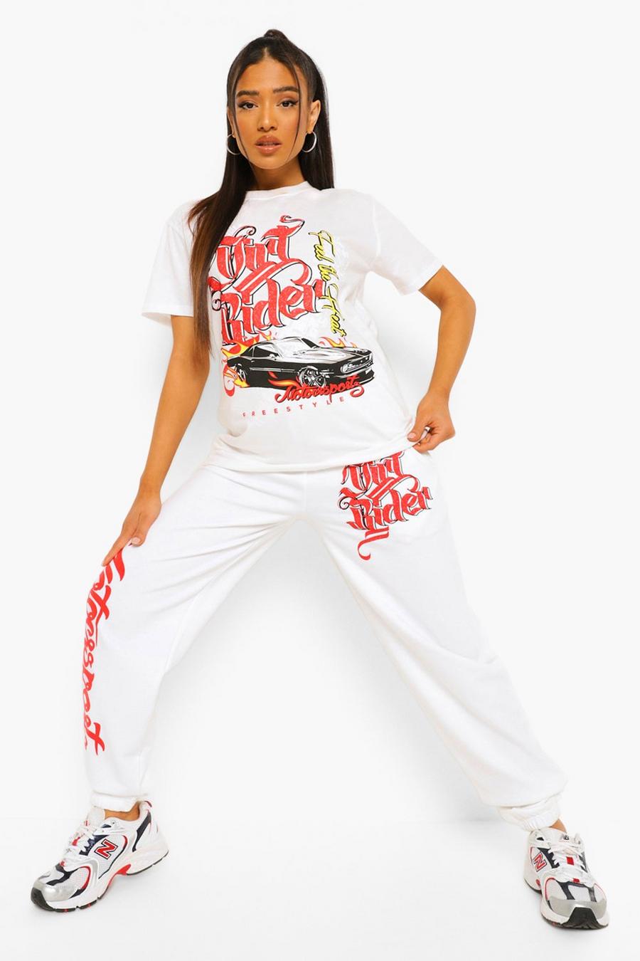 Petite - Jogging style motocross, White image number 1