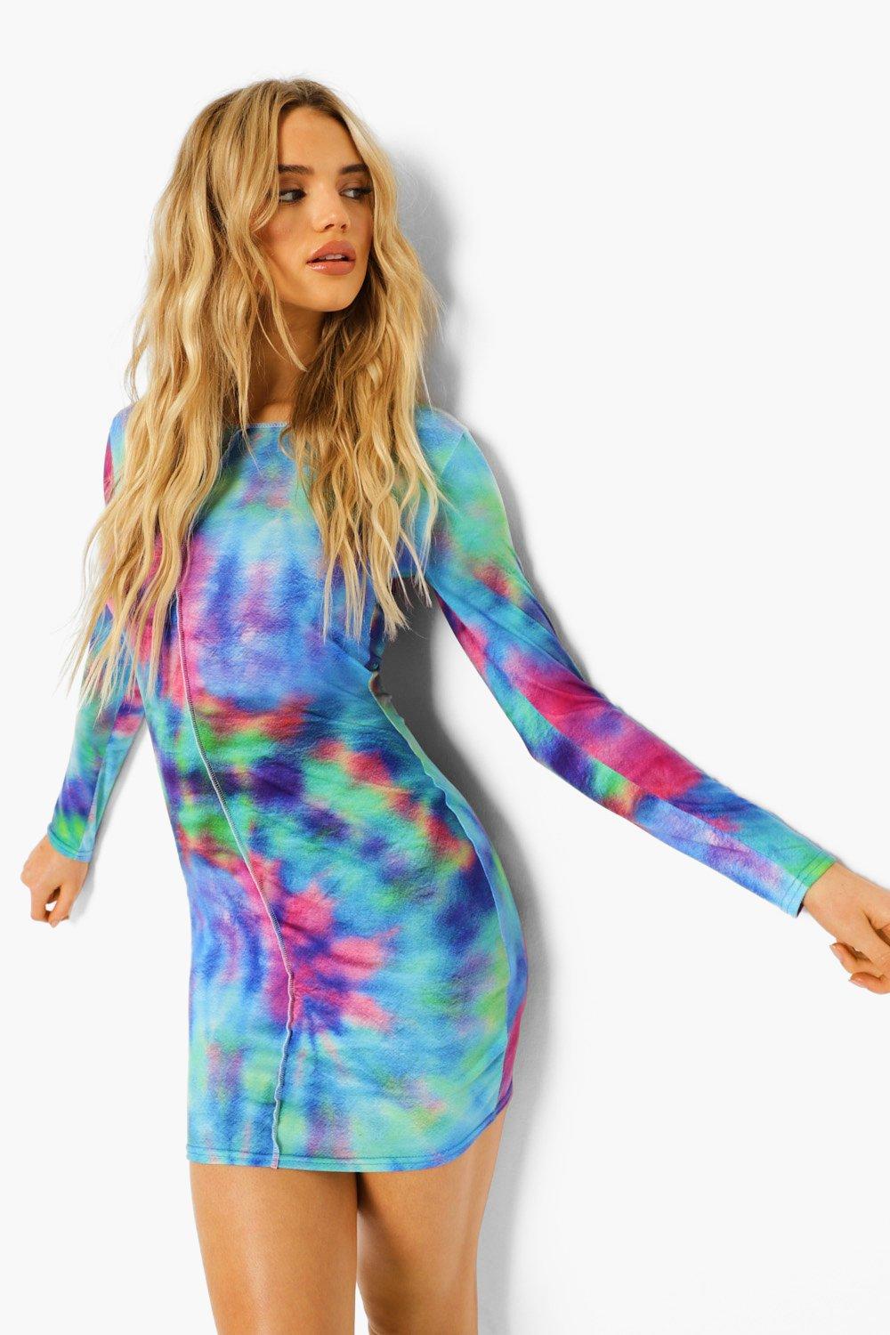 Tie dye clearance dress boohoo