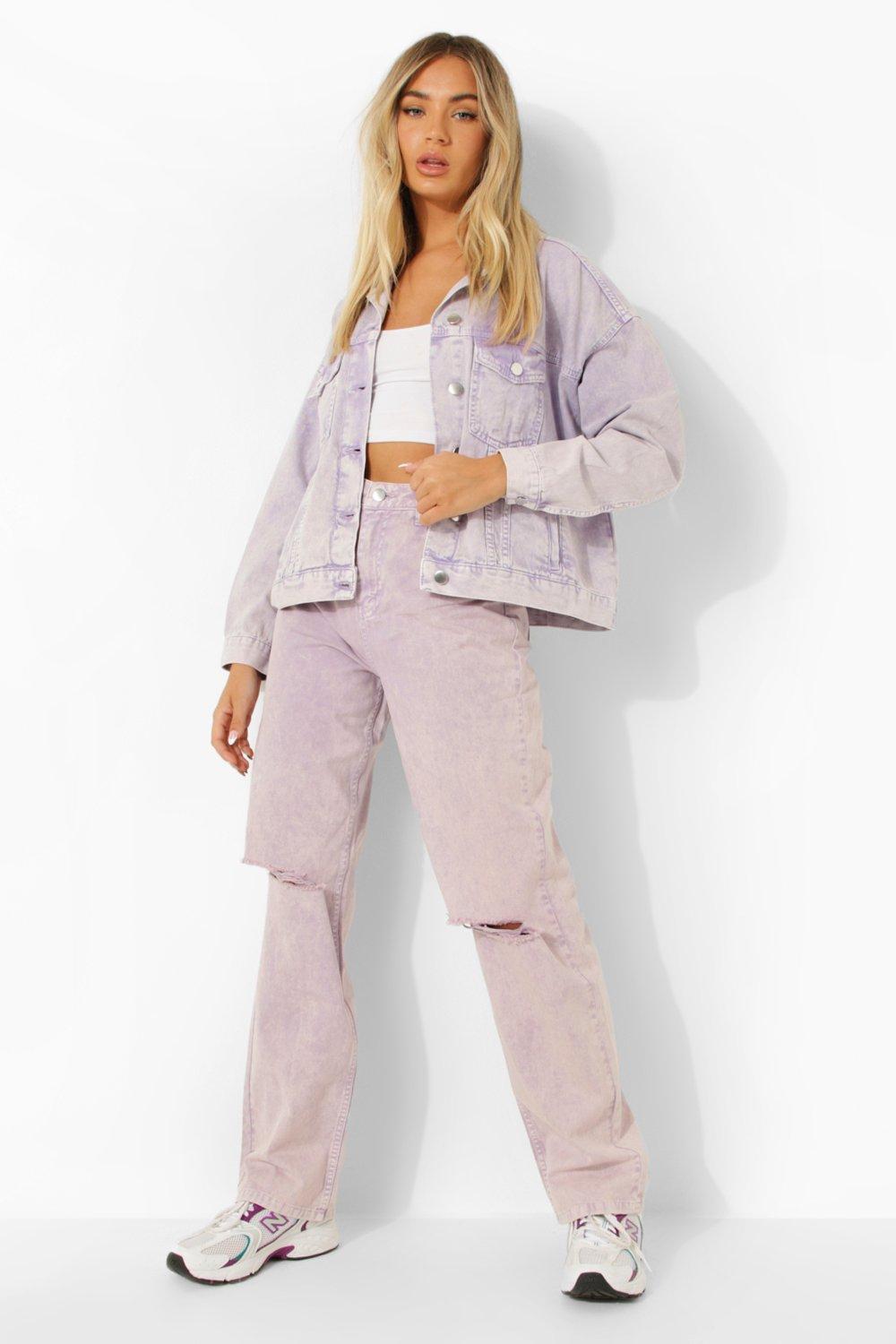 Pink cropped cord oversized trucker clearance jacket