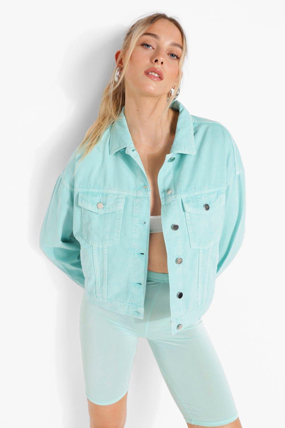 Mint green jean jacket hotsell