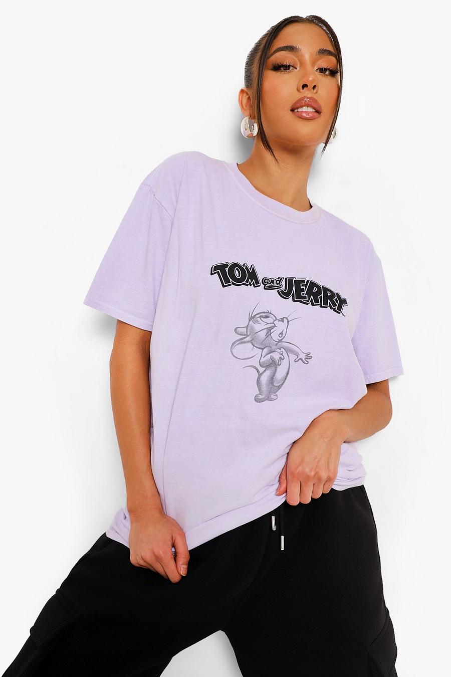 T-Shirt mit lizenziertem „Tom and Jerry“-Print, Flieder image number 1
