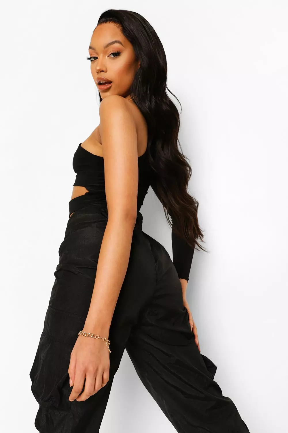 Black Cut Out Asymmetric Top alternative image