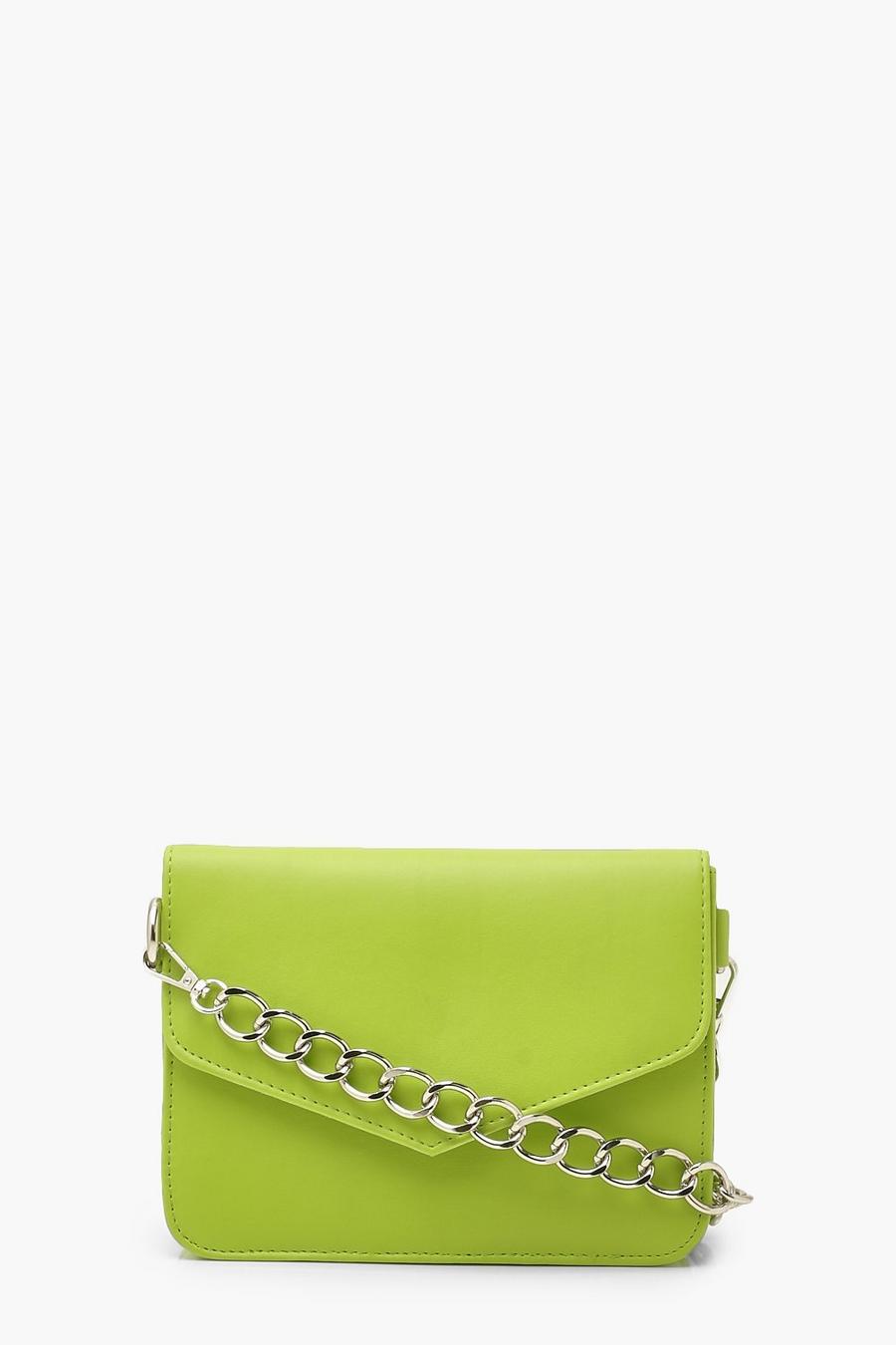 Lime grön Chain Strap Cross Body Bag image number 1