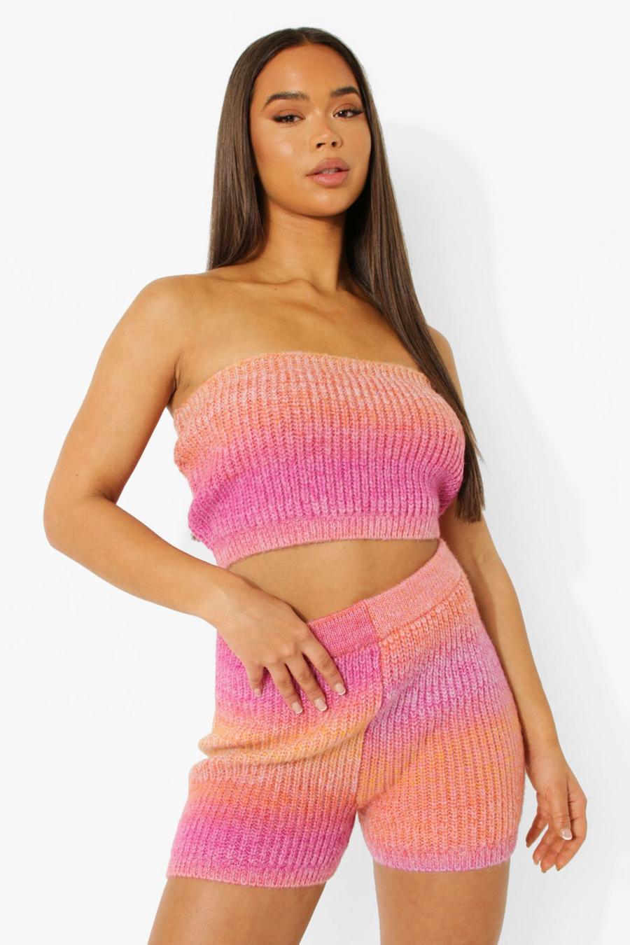 Orange Rainbow Ombre Shorts Two-Piece image number 1