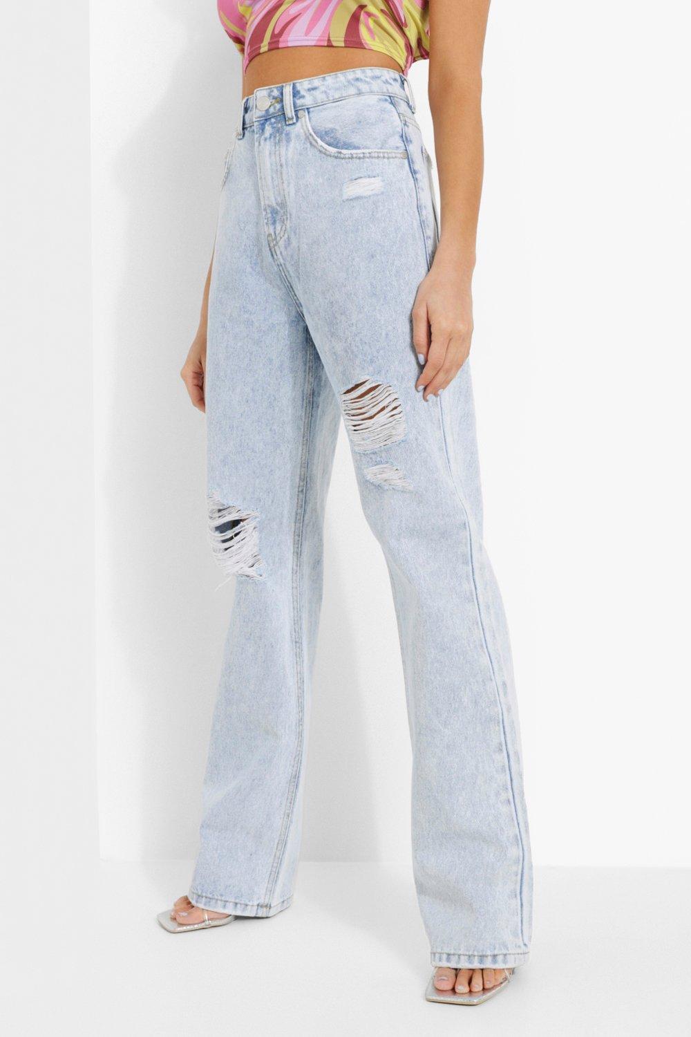 light blue distressed boyfriend jeans