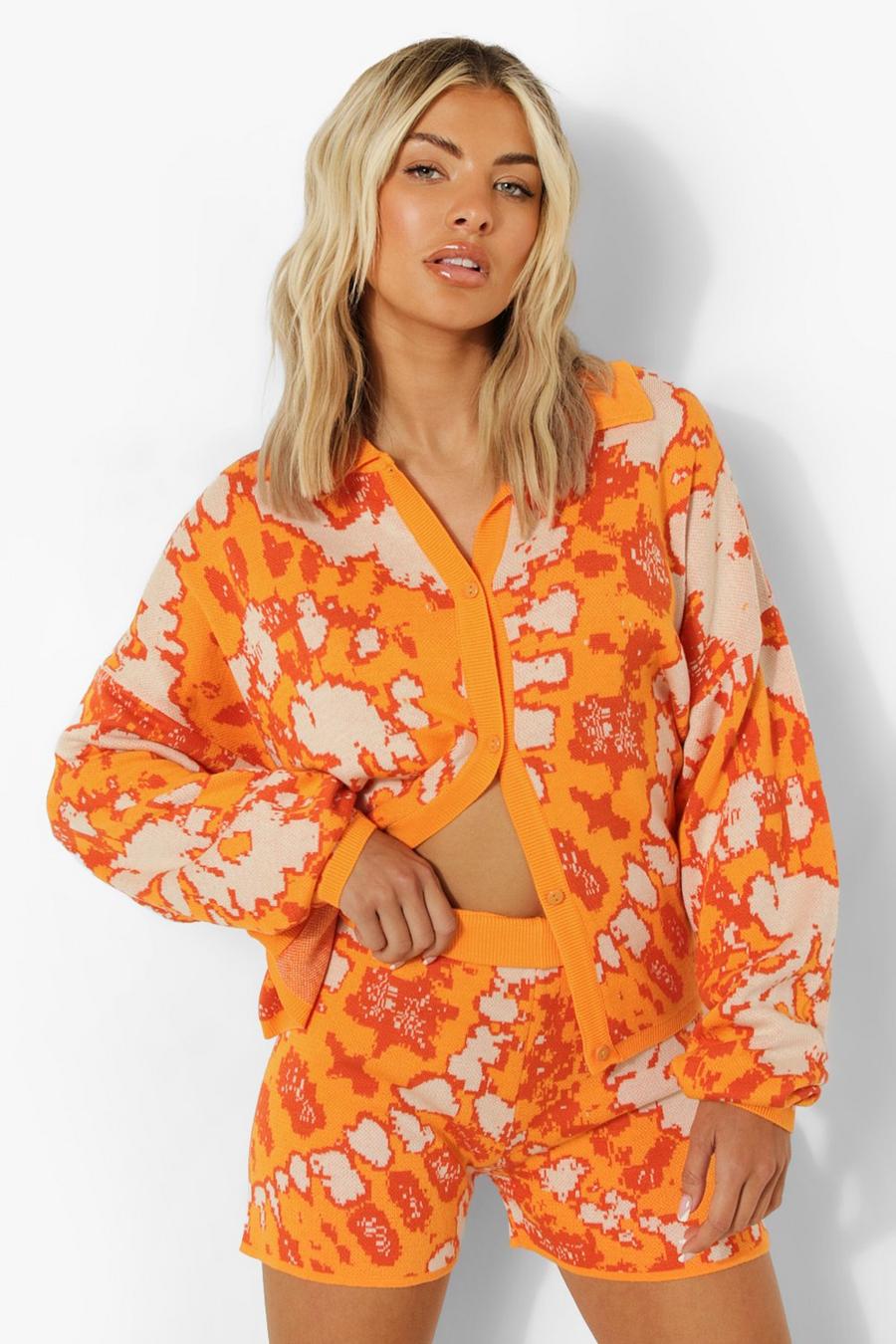 Orange Marble Knitted Co-ord image number 1