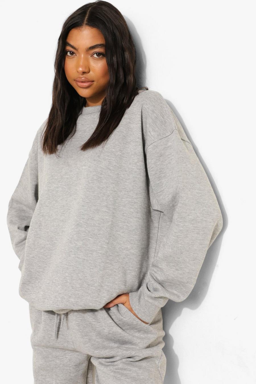 Tall - Sweat oversize , Grey marl image number 1