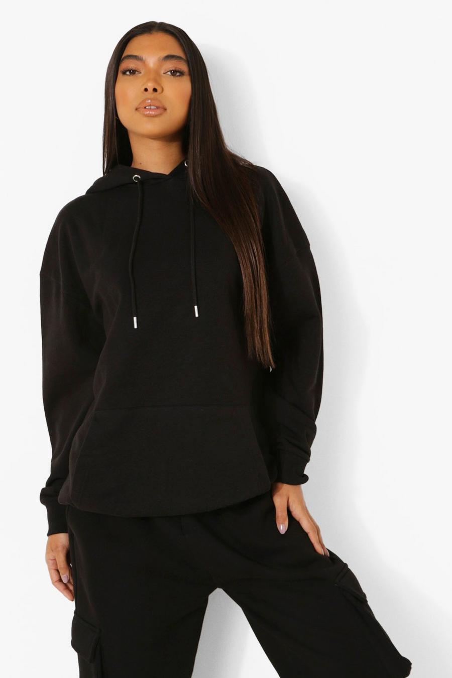 Black noir Tall Recycled Oversized Hoodie