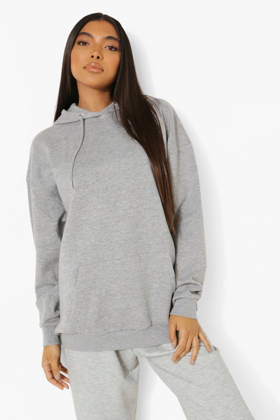 Grey marl Tall Oversized Hoodie image number 1