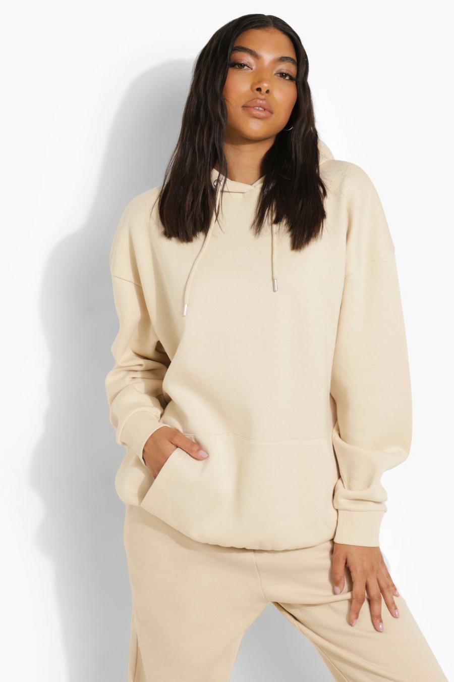 Stone beis Tall Recycled Oversized Hoodie