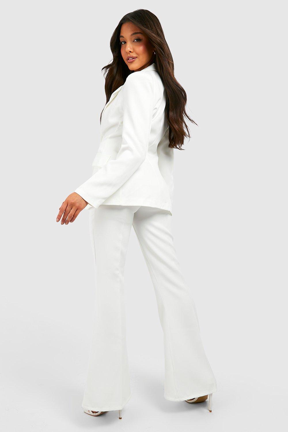 Suit with Wide Belt & Flared Trousers