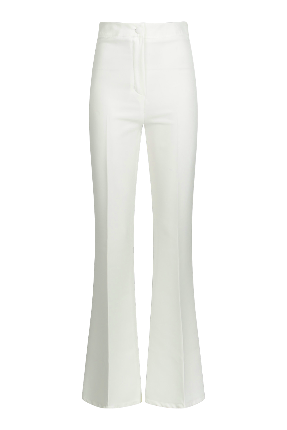 White Satin Fitted Flared Pants