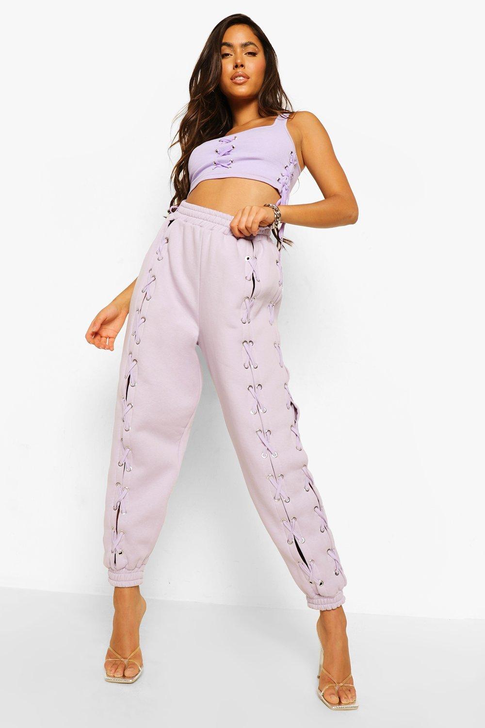 Lace best sale track pants