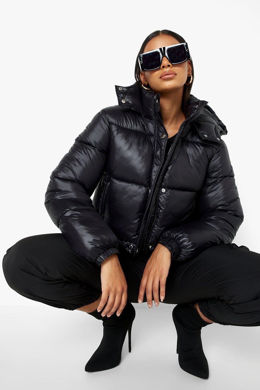 Women's Hooded Crop Puffer Jacket