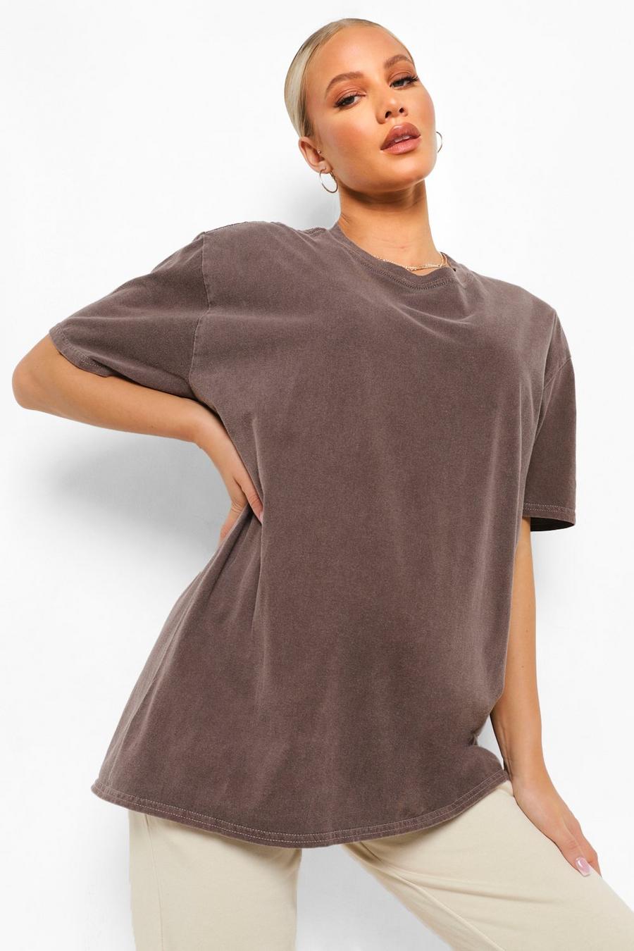 Maternité - T-shirt oversize délavé, Chocolate image number 1