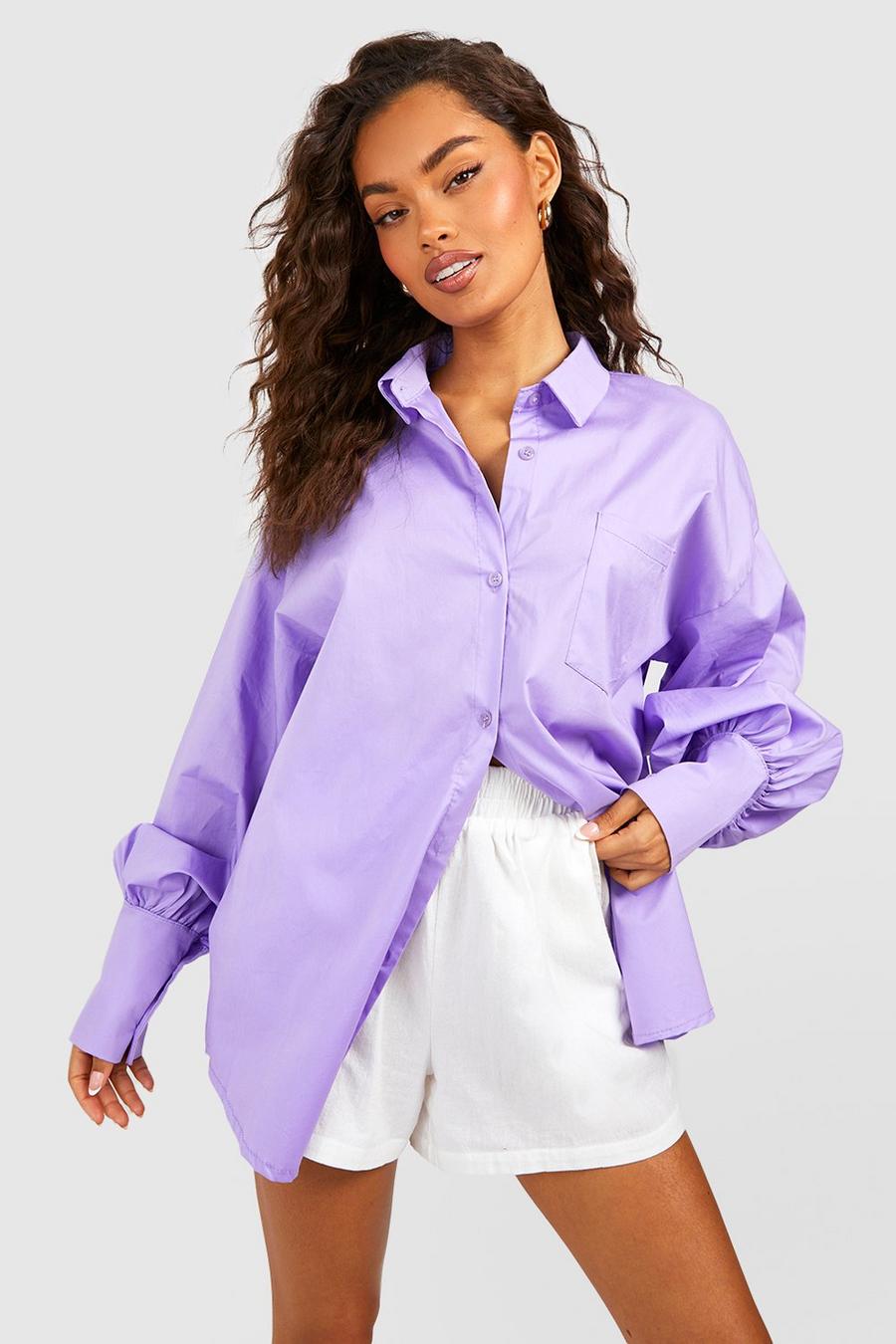 Lilac Oversized Boyfriend Overhemd image number 1