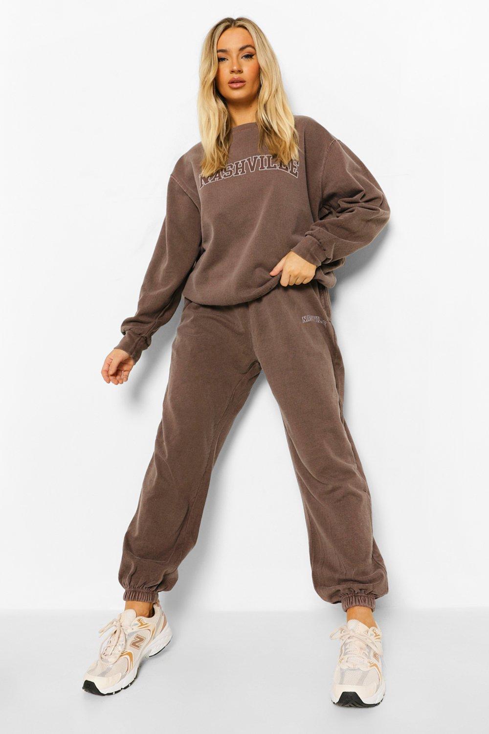 chocolate brown nike tracksuit