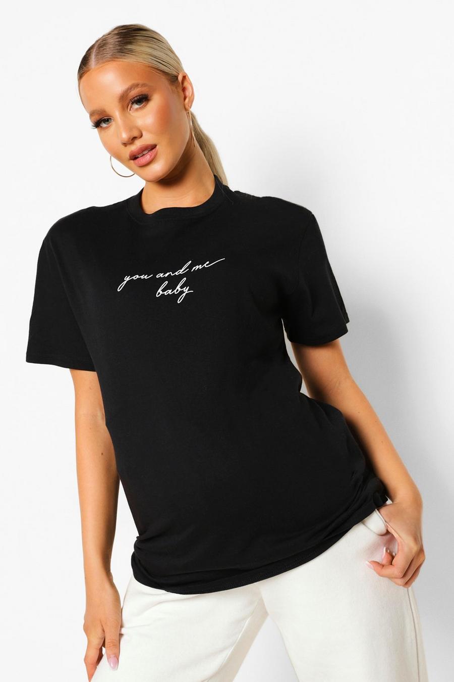 Black Maternity You And Me Baby T-shirt image number 1