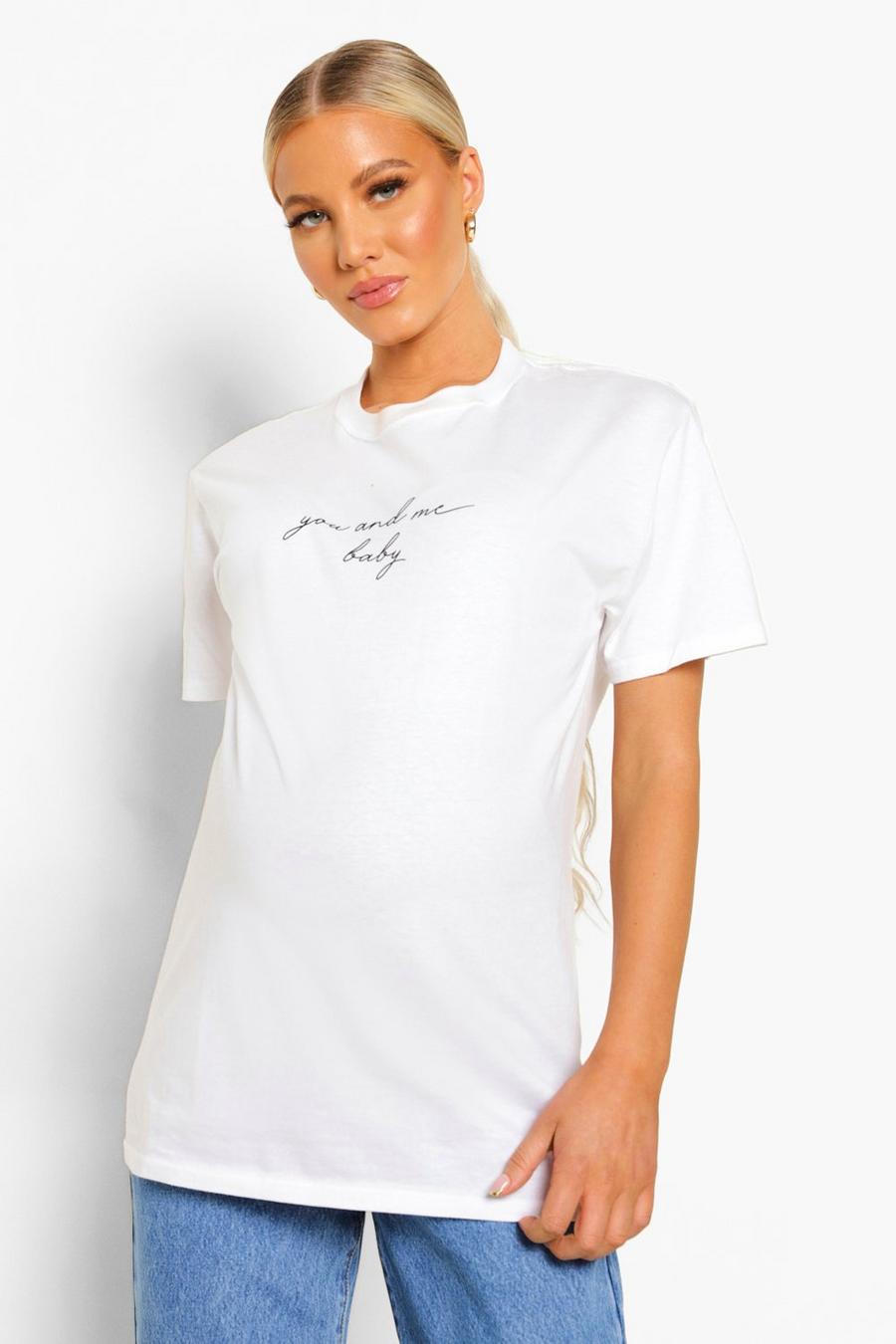 White Zwangerschap You And Me Baby T-Shirt image number 1