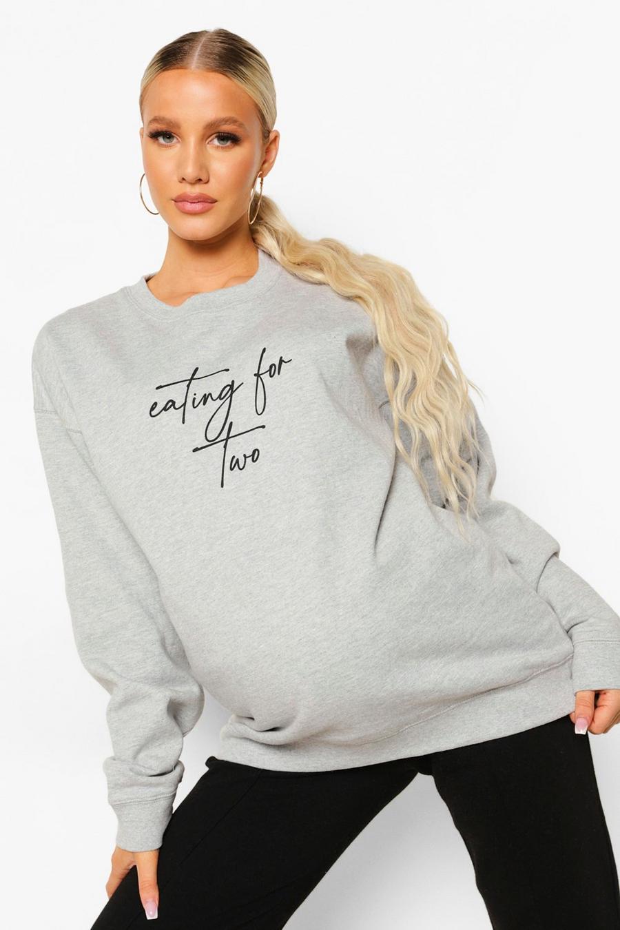 Grey marl Maternity Eating For Two Sweatshirt image number 1