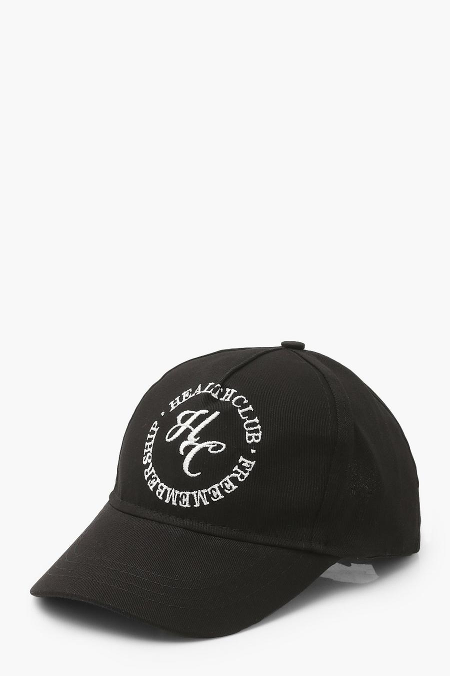 שחור כובע מצחייה ספורטיבי עם כיתוב Health Club image number 1