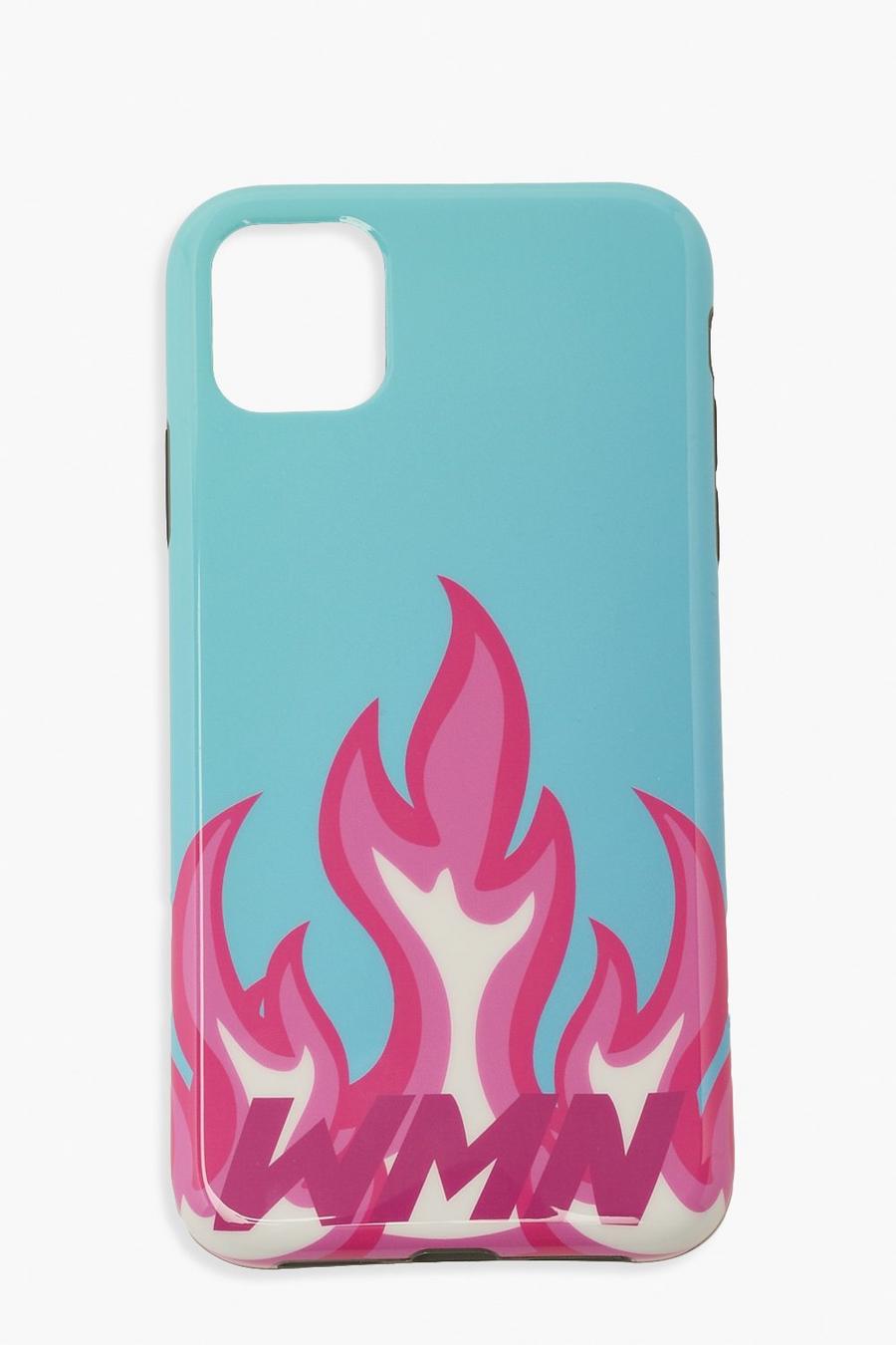 Blue Wmn Flames Iphone 11 Phone Case image number 1
