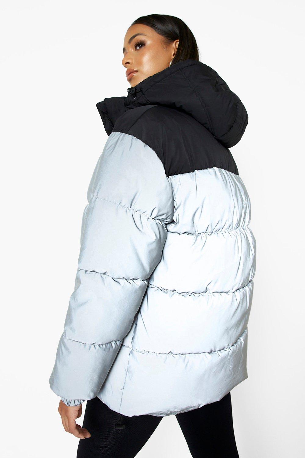 Reflective Puffer Jacket - Silver/Black