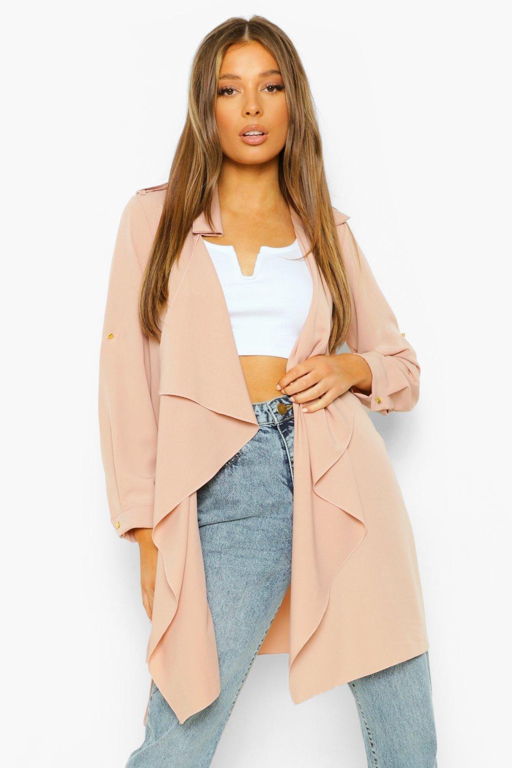 Waterfall Military Detail Belted Jacket boohoo NZ