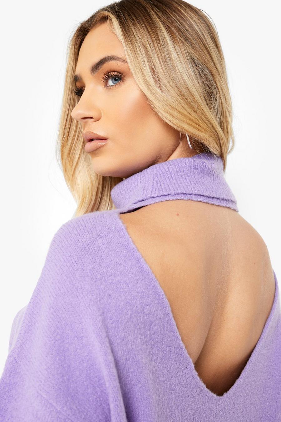 Pullover mit Cut-Out Detail, Purple