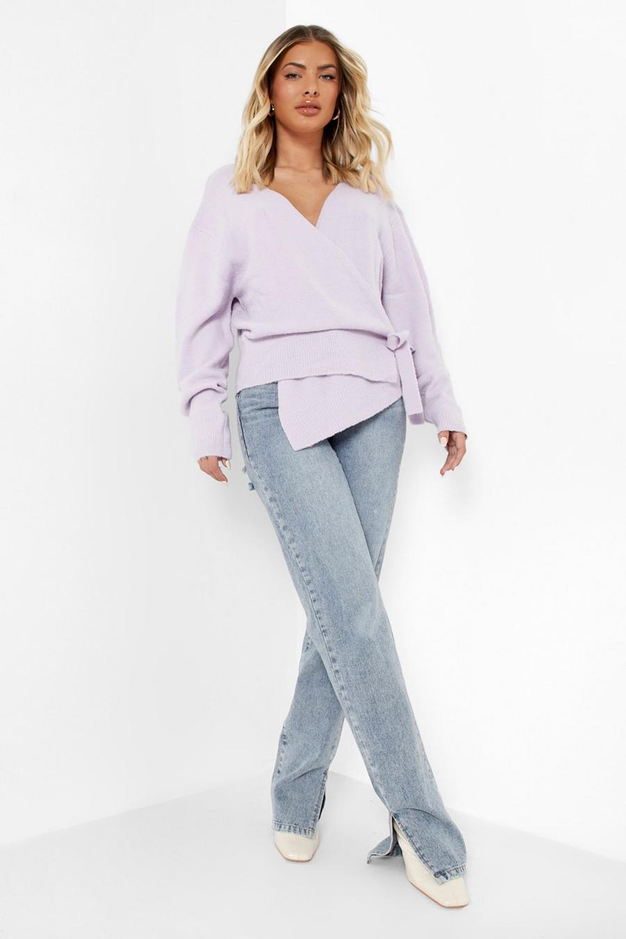 Lilac Soft Knit Wrap Cardigan image number 1