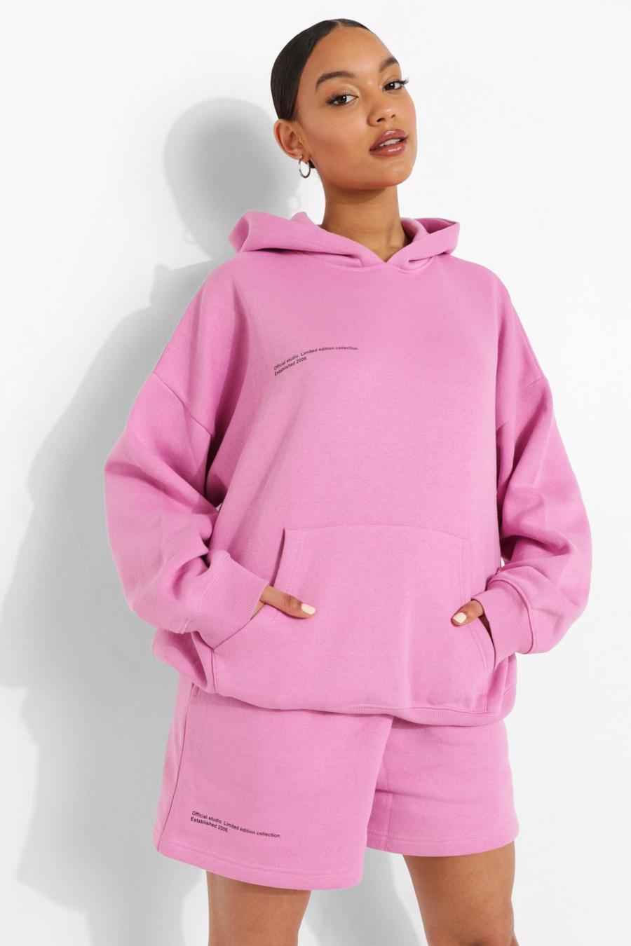 Pink Official Studio Hoodie och shorts image number 1