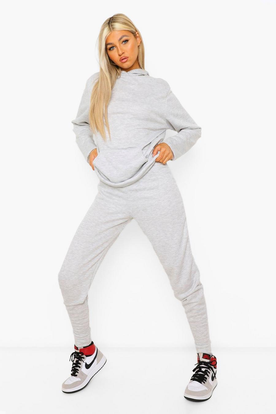 Grey marl Tall Basic Hoody Tracksuit image number 1