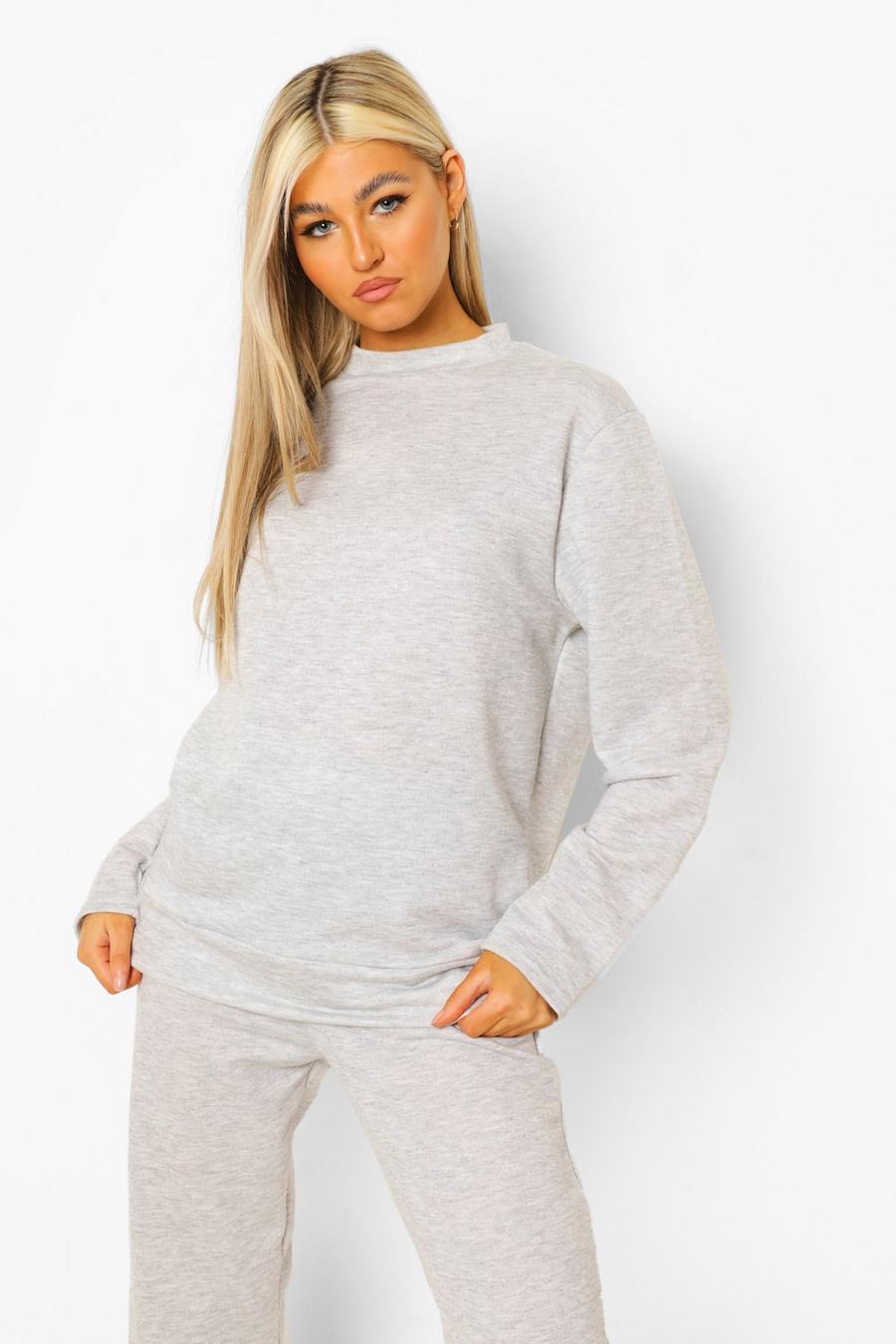 Grey marl Tall Basic Sweatshirt Tracksuit image number 1