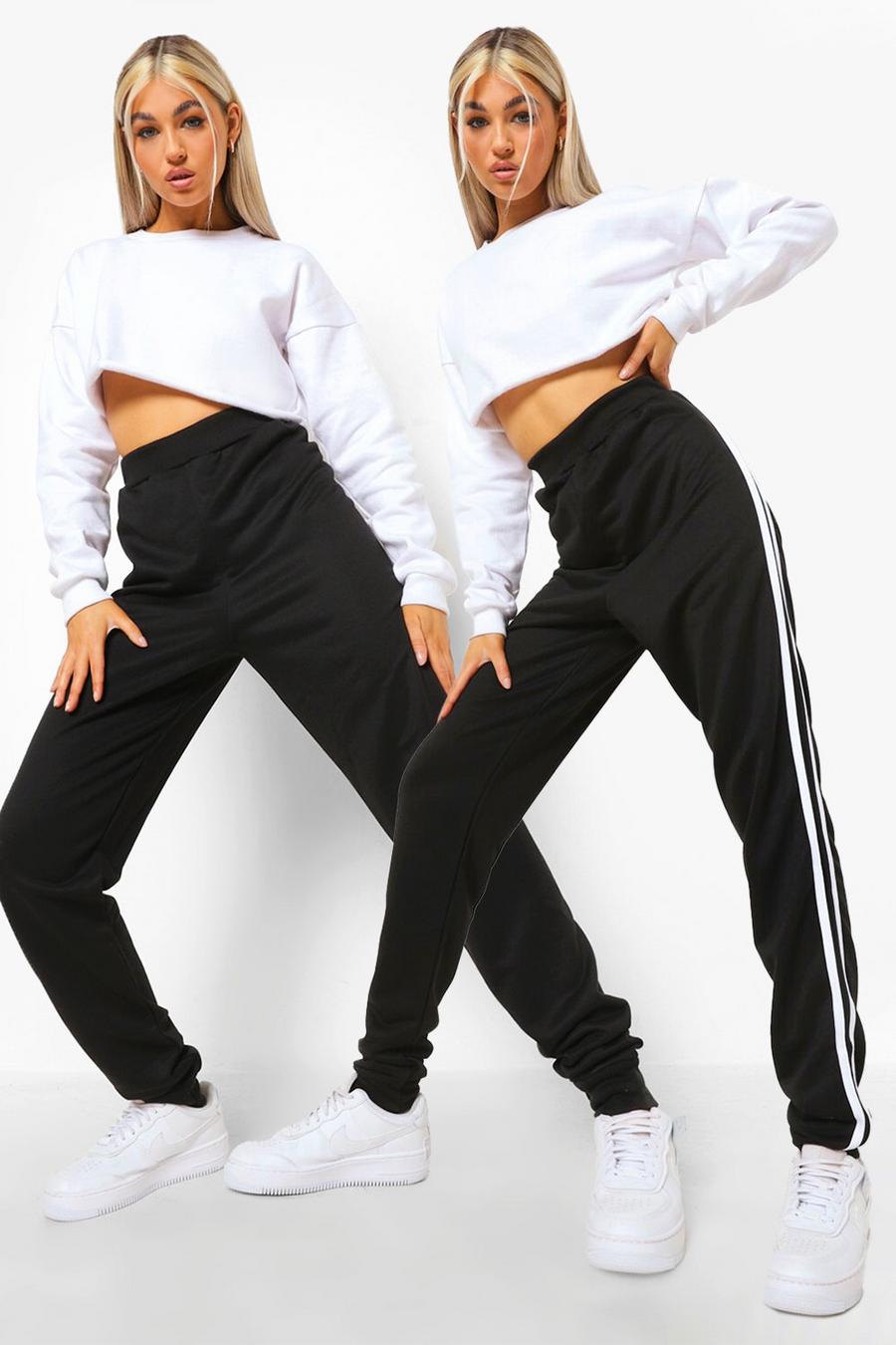 Black Tall Basic And Side Stripe Track Pant 2 Pack image number 1