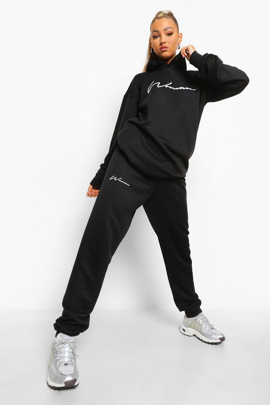 Black Tall Woman Hoody Tracksuit image number 1