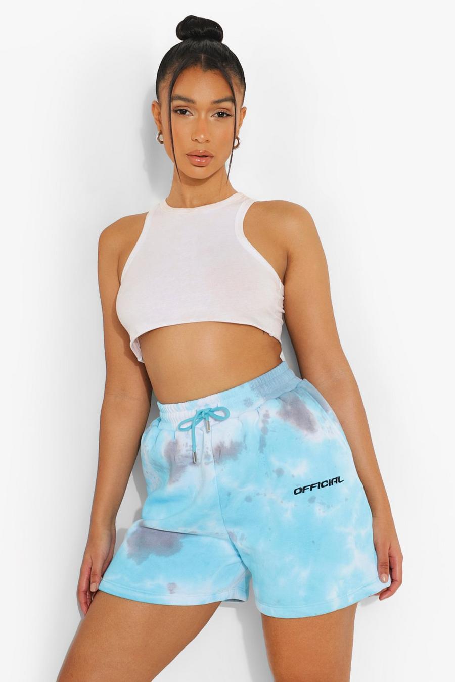 Blue Tie Dye Jersey Shorts image number 1