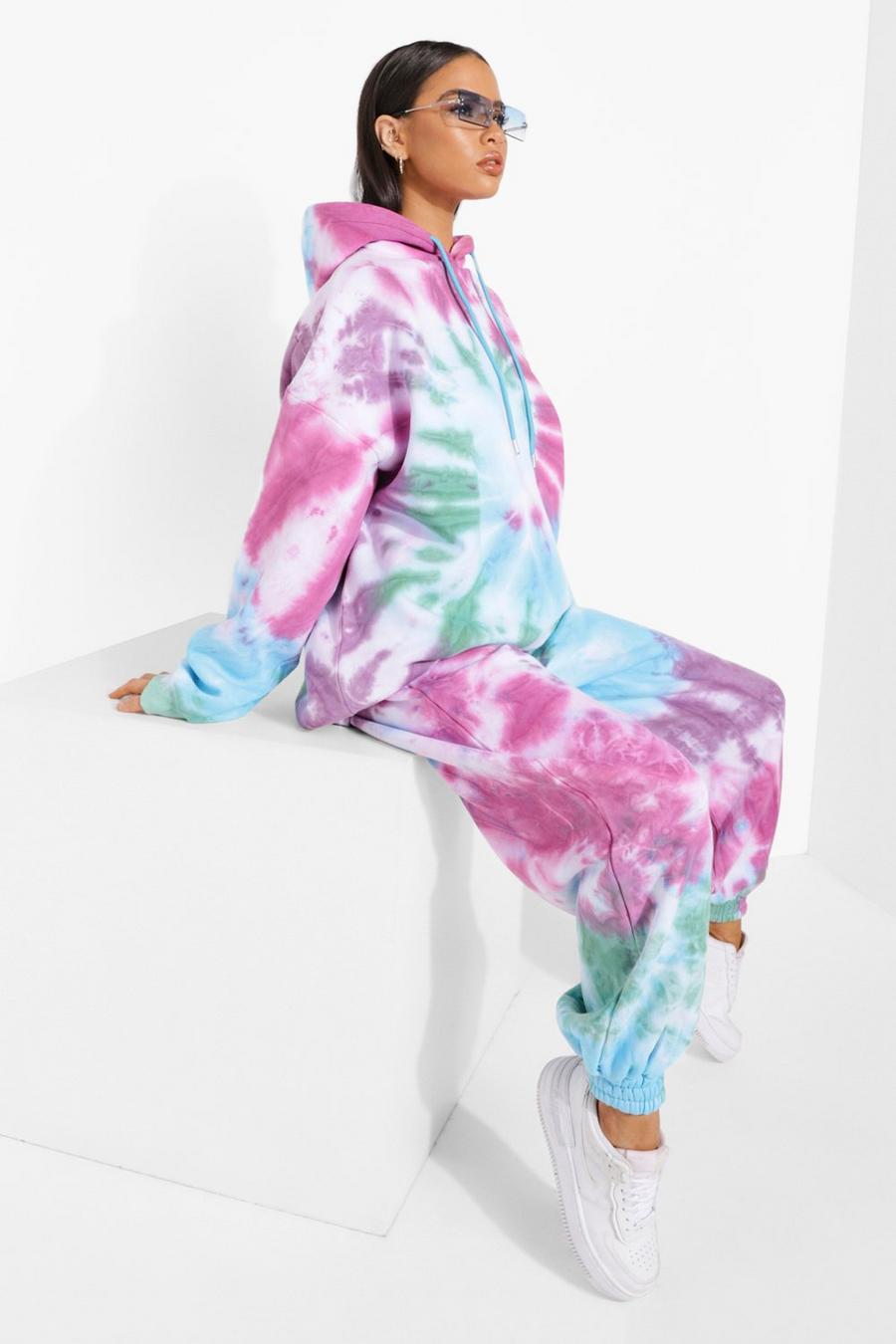 Blue Tie Dye Oversized Joggers image number 1