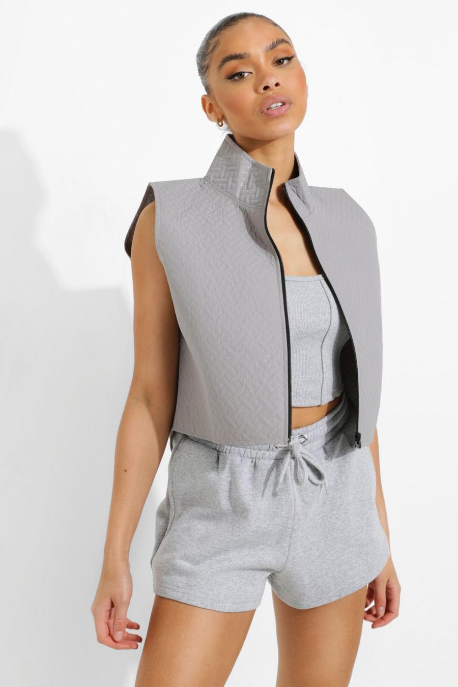 Grey Quilt Detail Vest image number 1