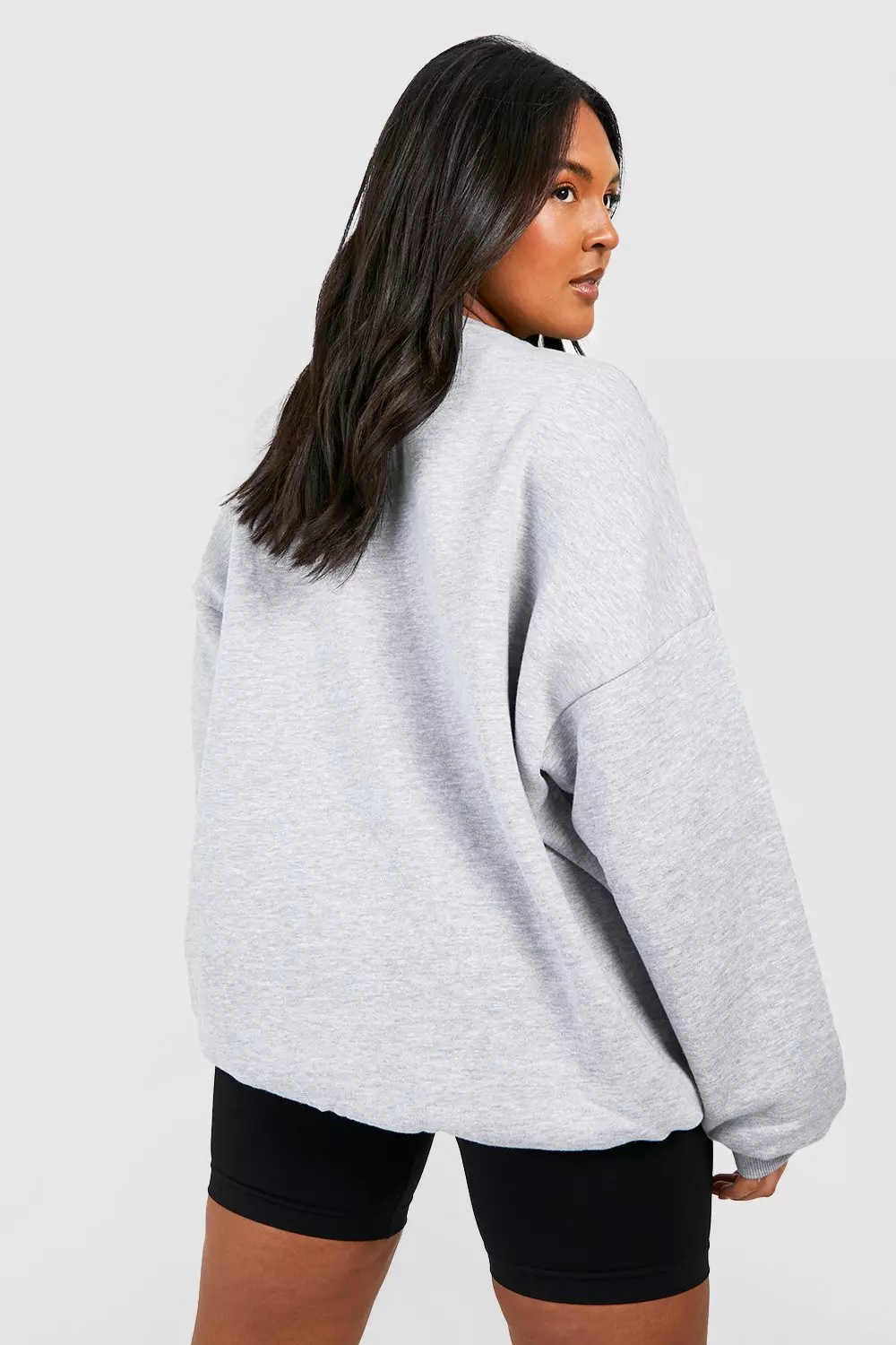 Grey marl Plus Basic Oversized Sweatshirt alternative image