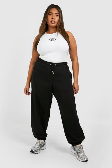 Plus Basic Cuffed Hem Joggers black