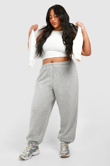 Plus Basic Cuffed Hem Joggers grey marl